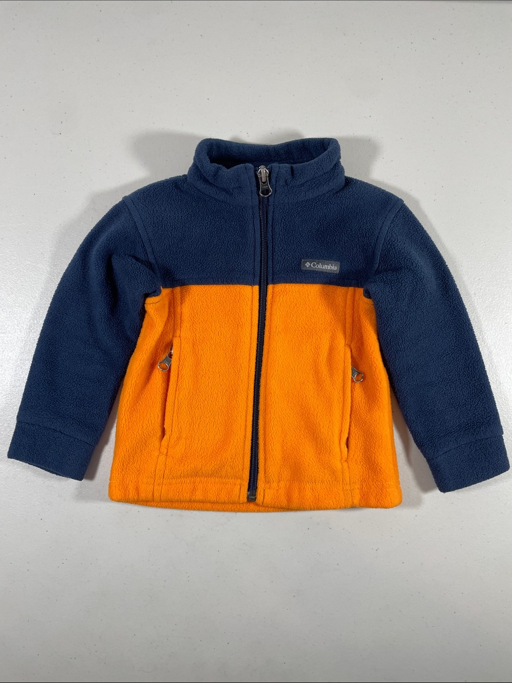 Columbia Toddler Boys Granite Mountain II Full Zip Fleece Jacket Orange Navy 2T